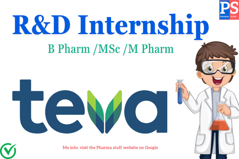 R&D Intern Opportunity for B Pharm/MSc/M Pharm at Teva Pharmaceuticals