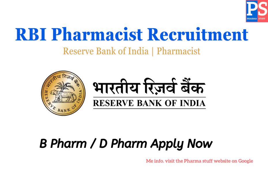 Reserve Bank of India Pharmacist Recruitment B Pharm / D Pharm