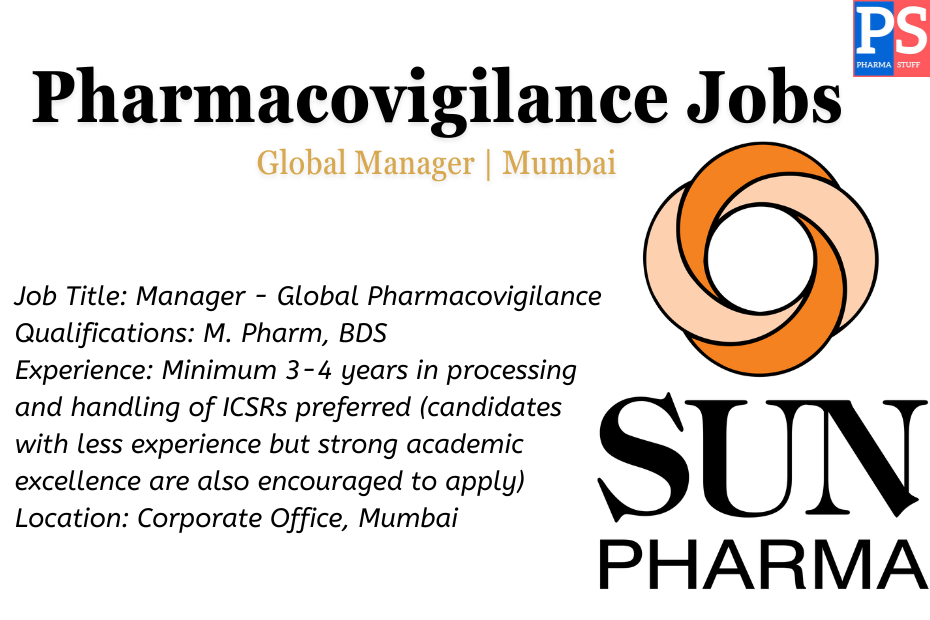 Sun Pharma Hiring Pharmacovigilance Professionals - M. Pharm, BDS