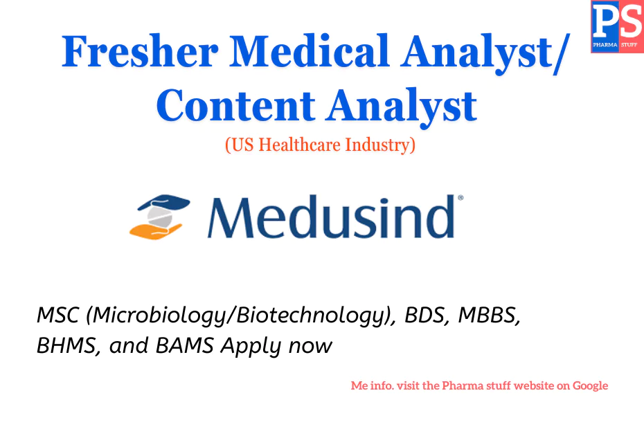 Medusind Hiring Freshers MSC (Microbiology / Biotechnology), BDS, MBBS, BHMS, BAMS
