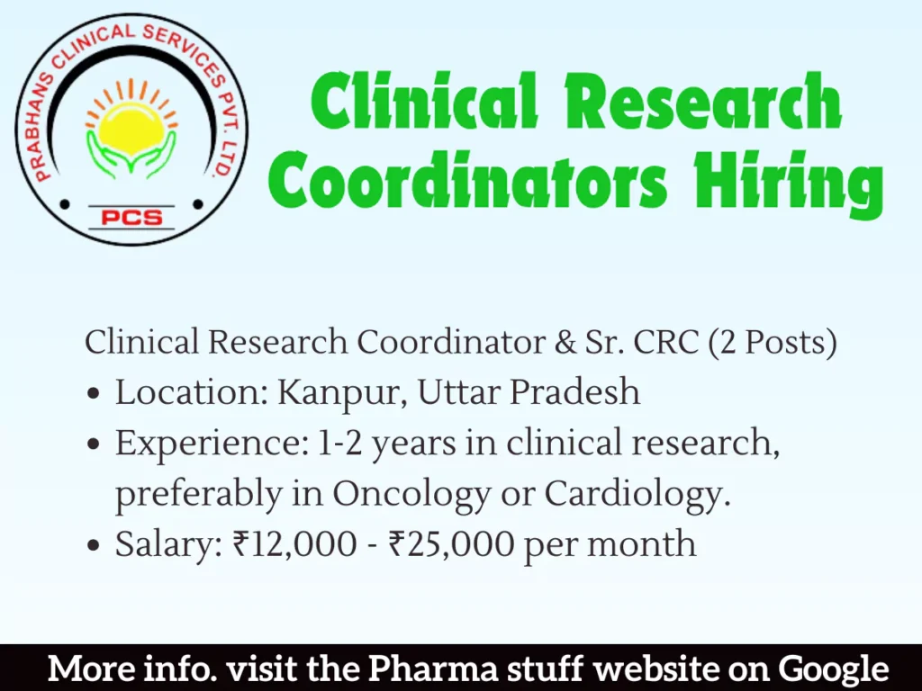 Clinical Research Coordinators Hiring at Prabhans Clinical Services Kanpur