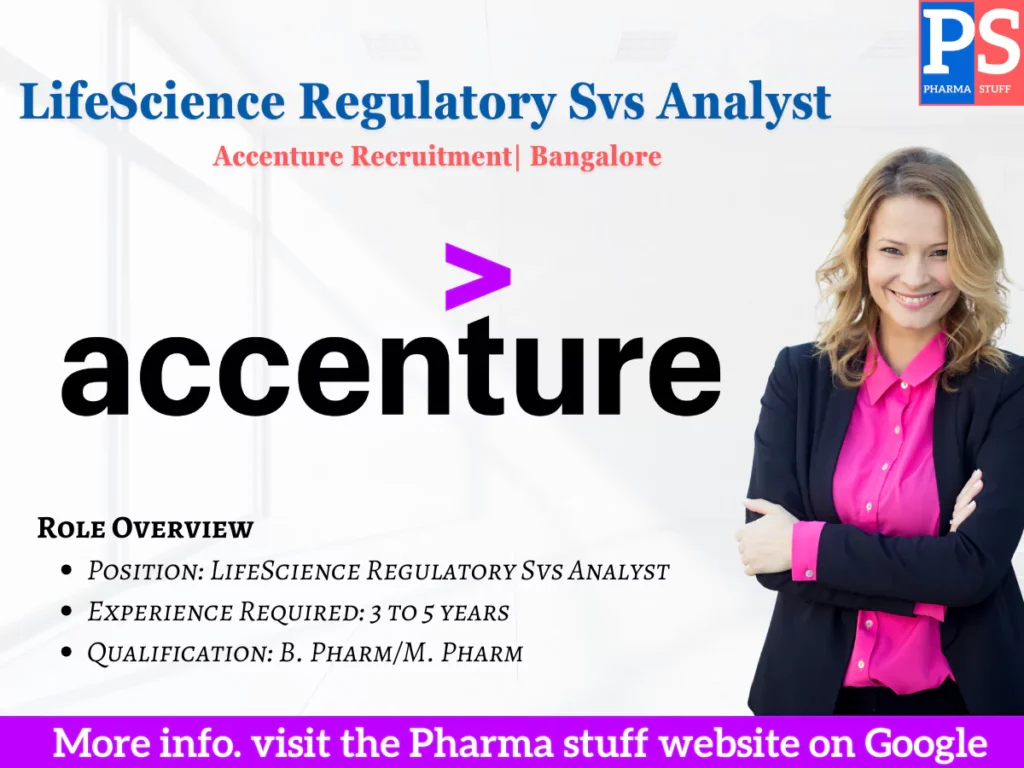 Accenture Hiring LifeScience Regulatory Svs Analyst | Bengaluru