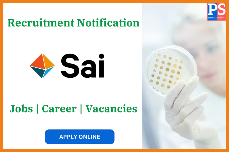 sai life sciences career reequipment job vacancies