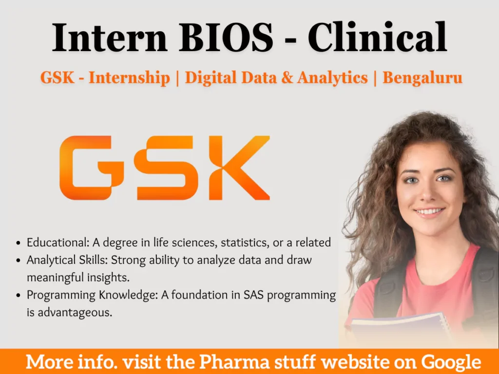 GSK Internship BIOS - Clinical SAS Programming | Bengaluru
