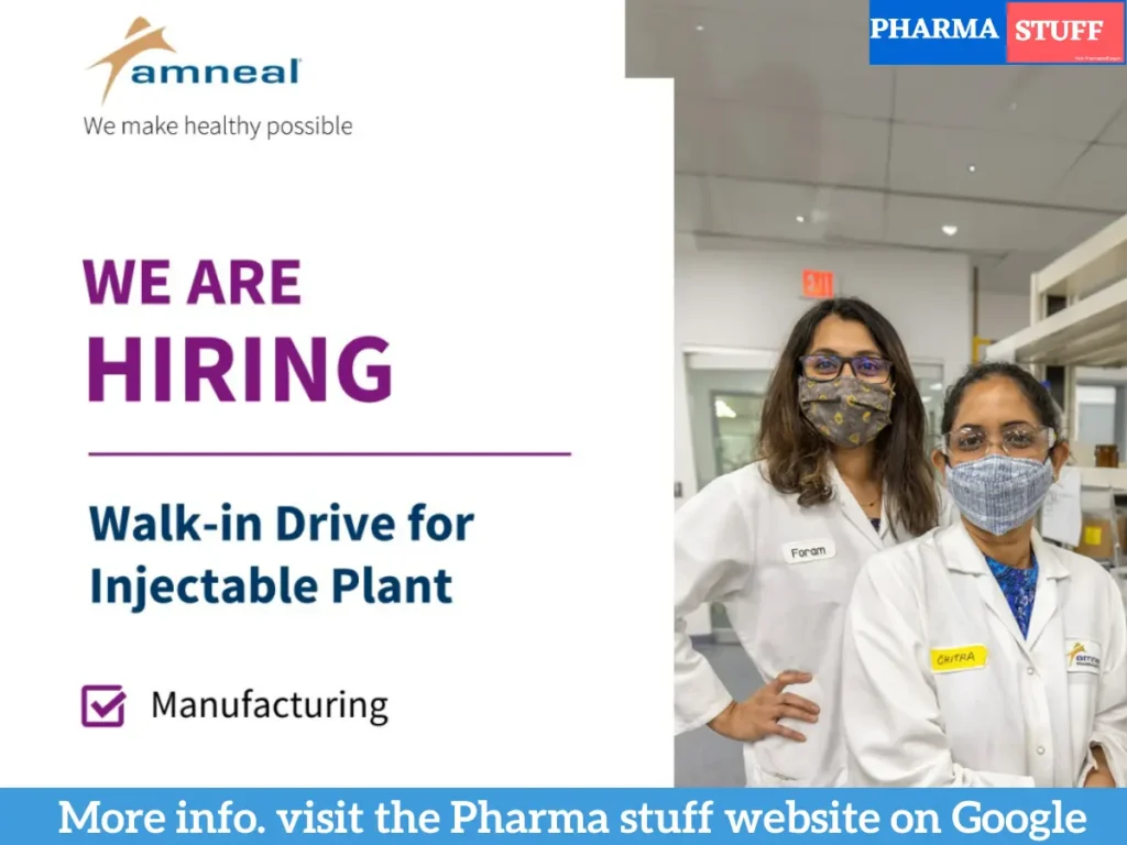 Amneal Pharmaceuticals Walk-in Drive - Manufacturing Multiple Roles