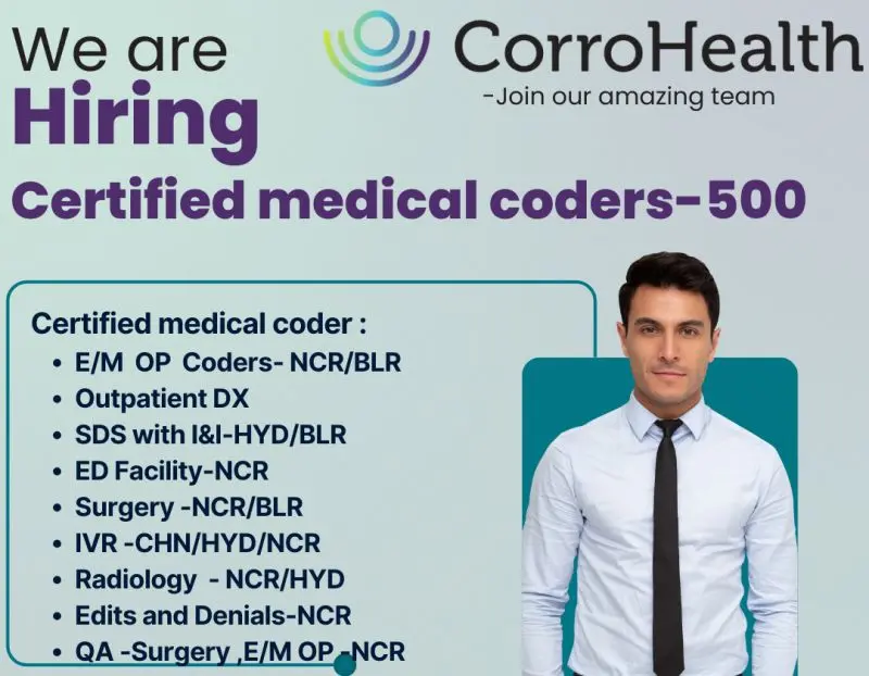 CorroHealth Hiring 500 Certified Medical Coders in Multiple Specialties