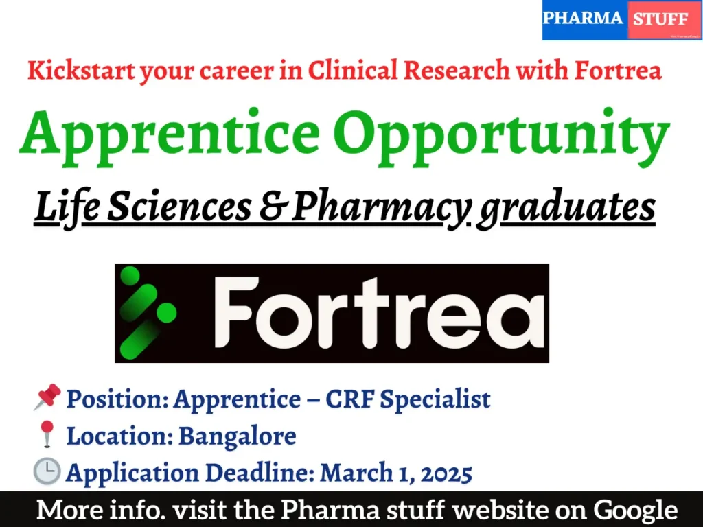 Apprentice Opportunity for Pharmacy, Lifesciences Graduates at Fortrea - CRF Specialist