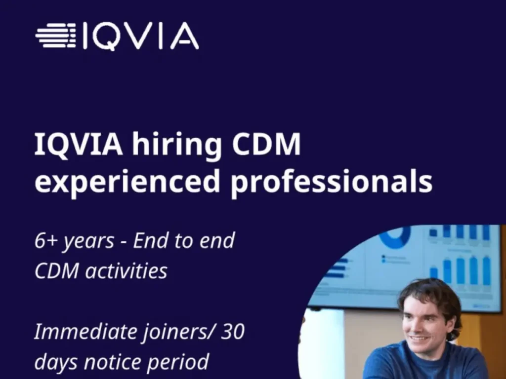 IQVIA Hiring Clinical Data Management and Clinical Rave Programmers