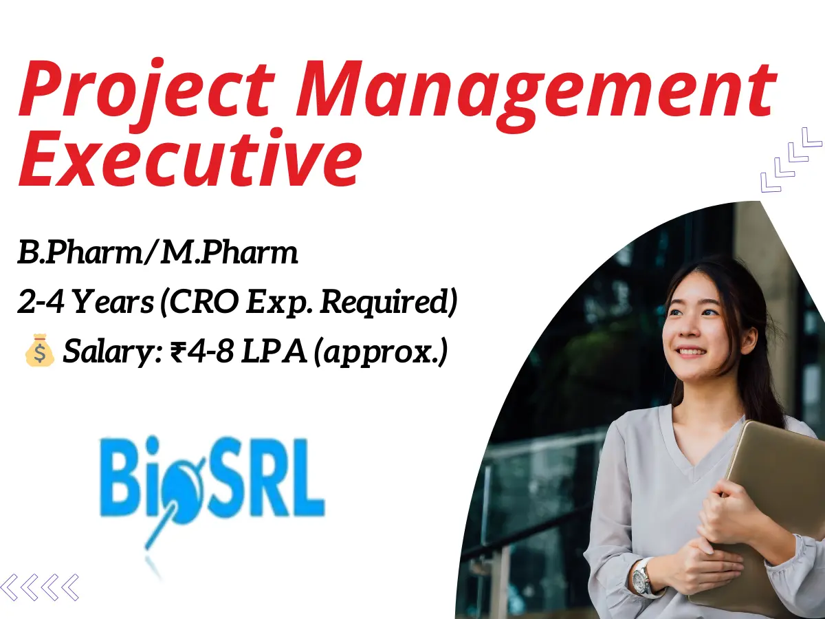 Bio Scientific Research Laboratories Hiring Project Management Executive