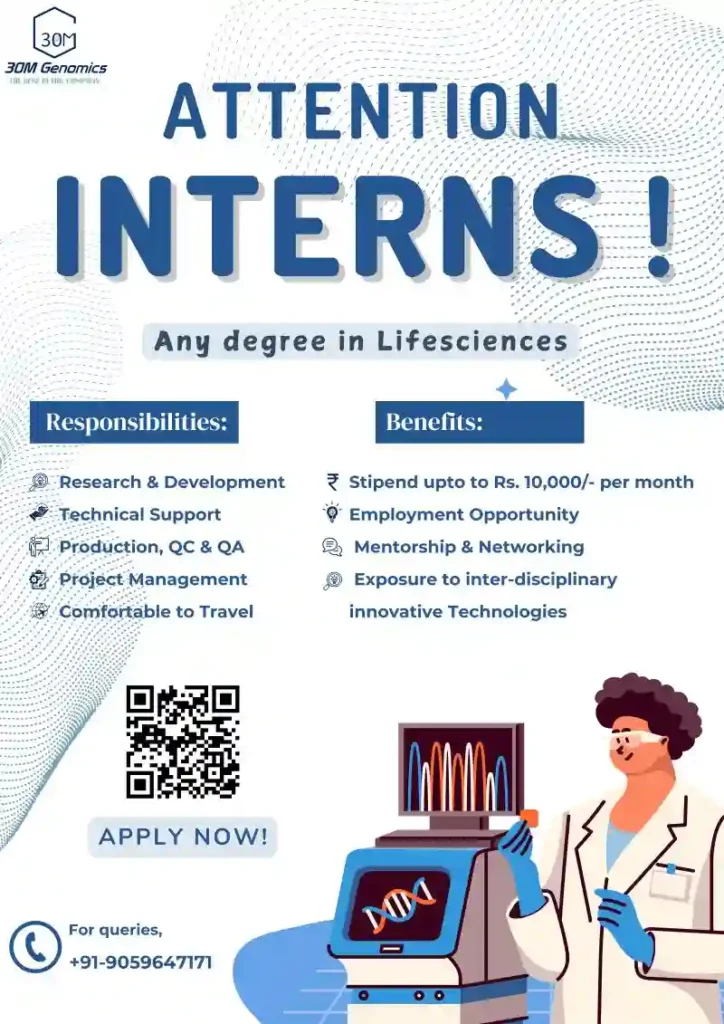 Life Sciences Internship | Freshers & Final Year | Stipend ₹10K | Apply Now!