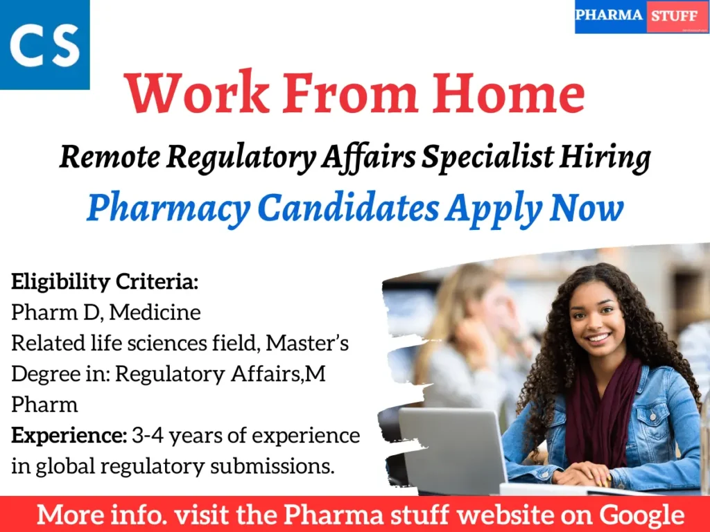 Part Time or Work from home Global Regulatory Specialist at Chisquare Labs Hiring