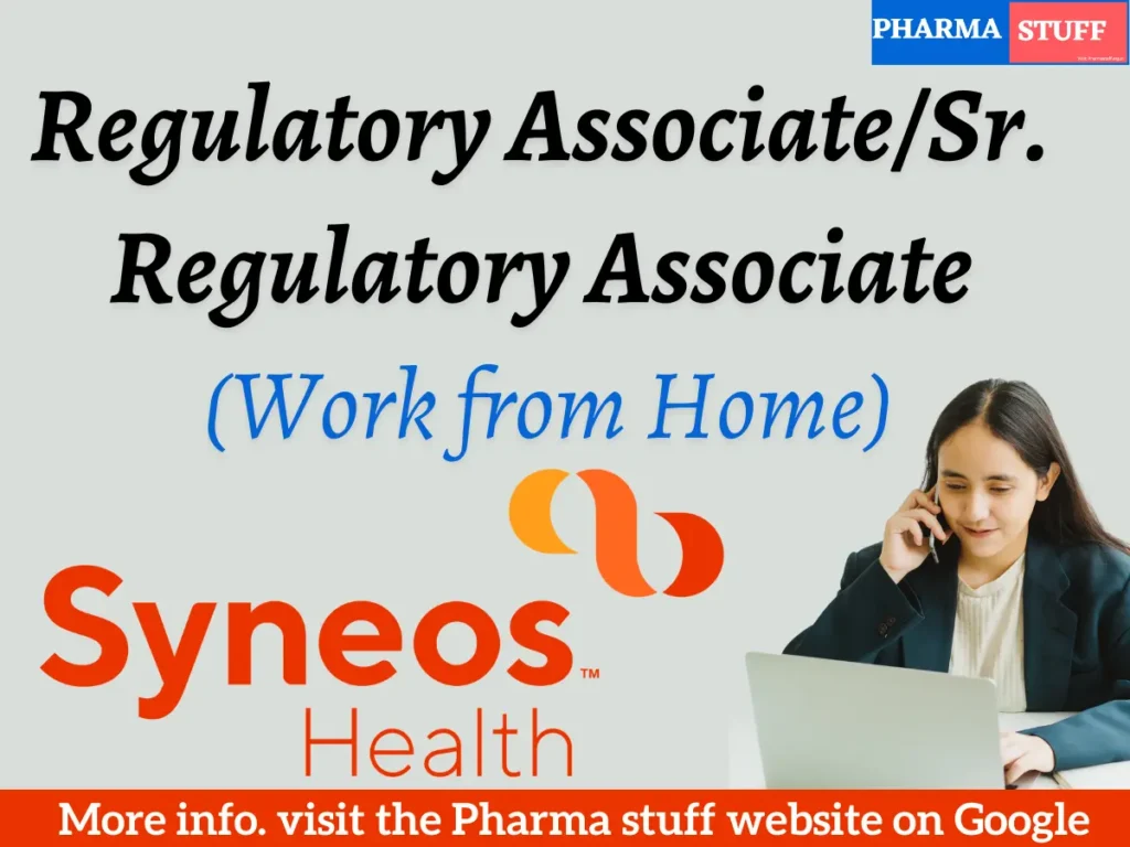 Regulatory Associate/Sr. Regulatory Associate (Work from Home) opportunity