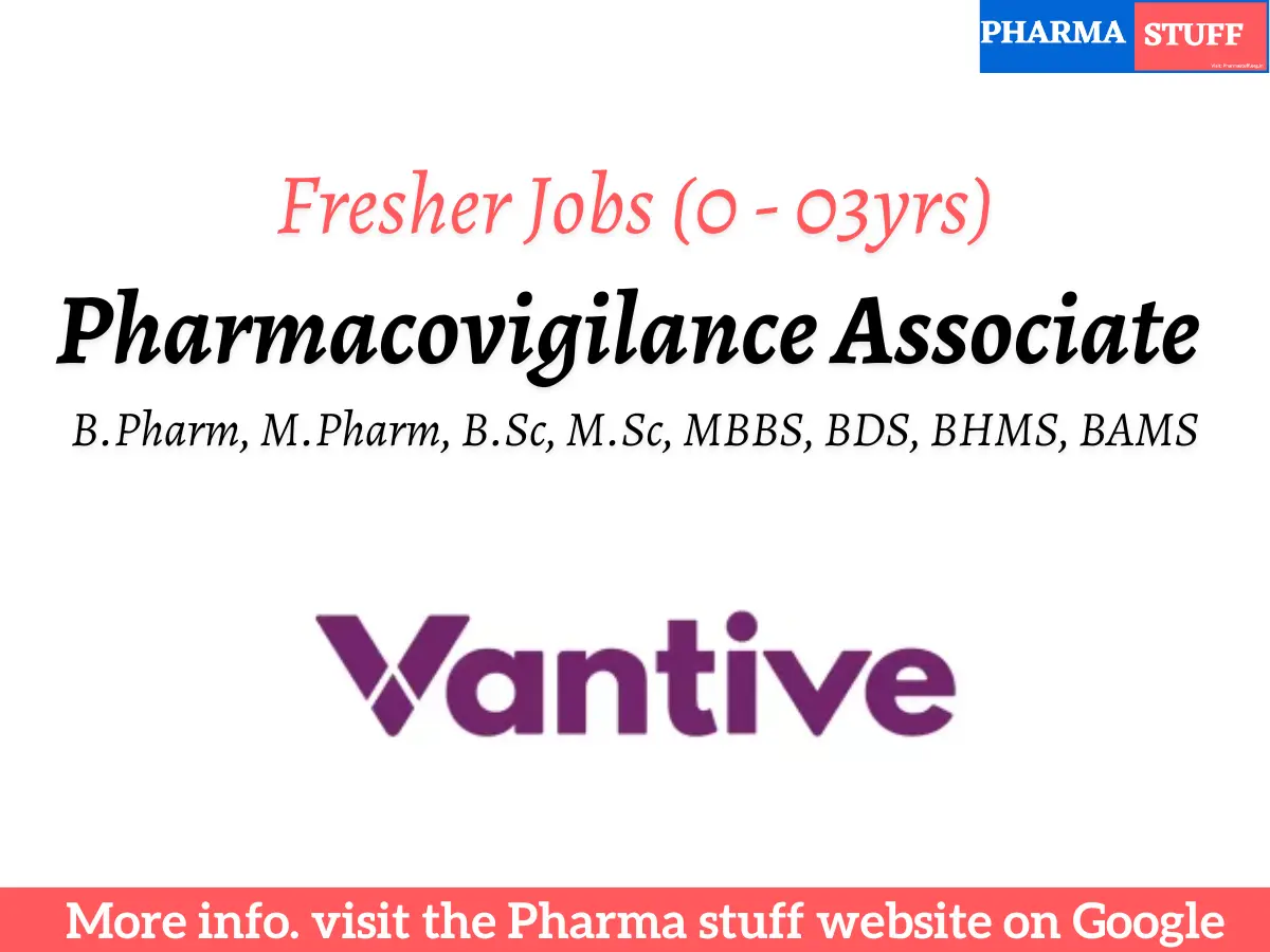Pharmacovigilance Associate Required at Vantive Gurgaon Apply Now!