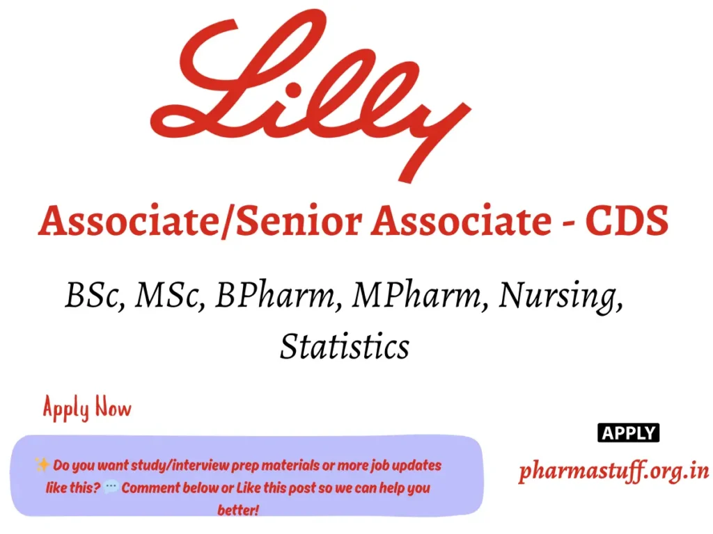 Lilly is hiring Associate/Senior Associate - CDS