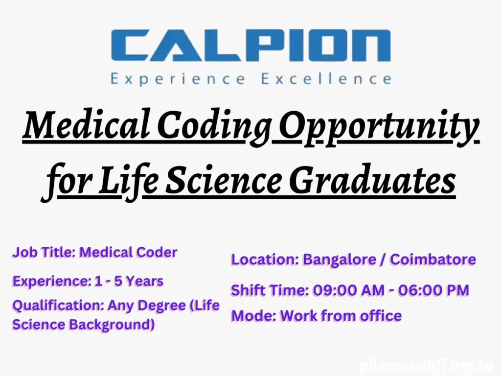 Medical Coding Opportunity at Calpion for Life Science Graduates