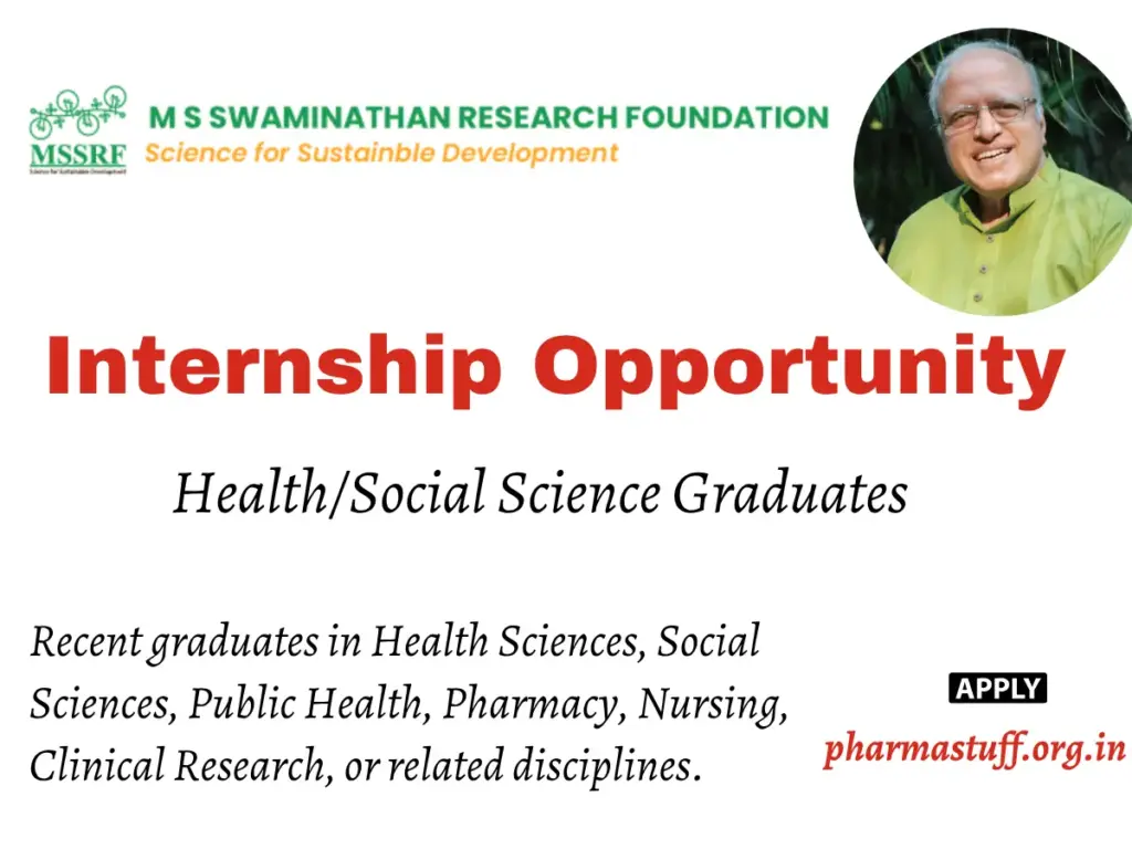 Internship Opportunity at M.S. Swaminathan Research Foundation