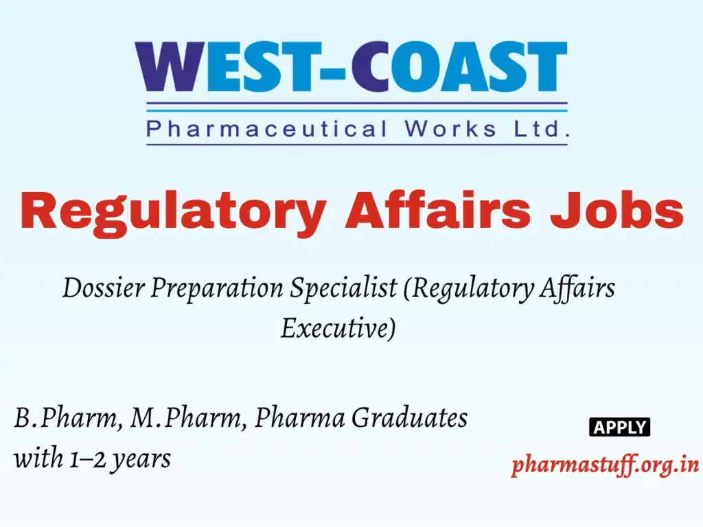 Regulatory Affairs Executive Roles West-Coast Pharmaceutical