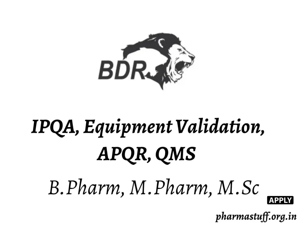 Walk-In Interview at BDR Pharmaceuticals – QA Roles
