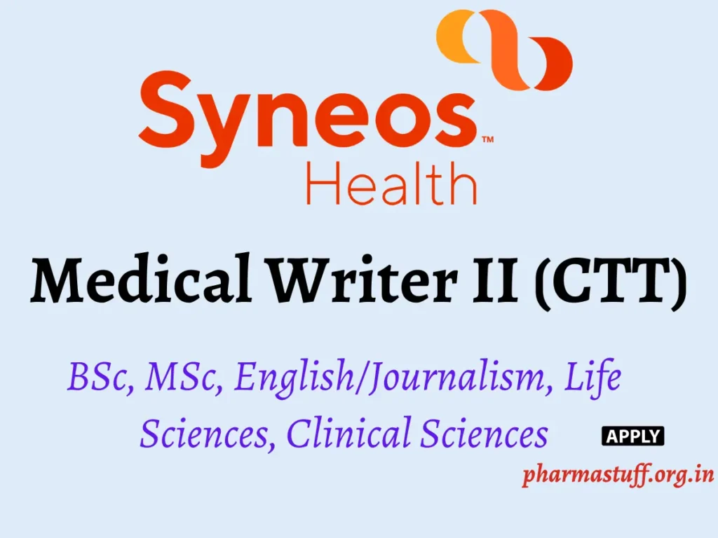Syneos Health hiring Medical Writer II in Pune