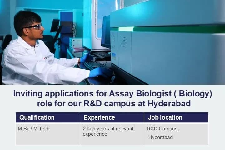 sai lifesciences Inviting Applicants for Assay Biologist - Biology