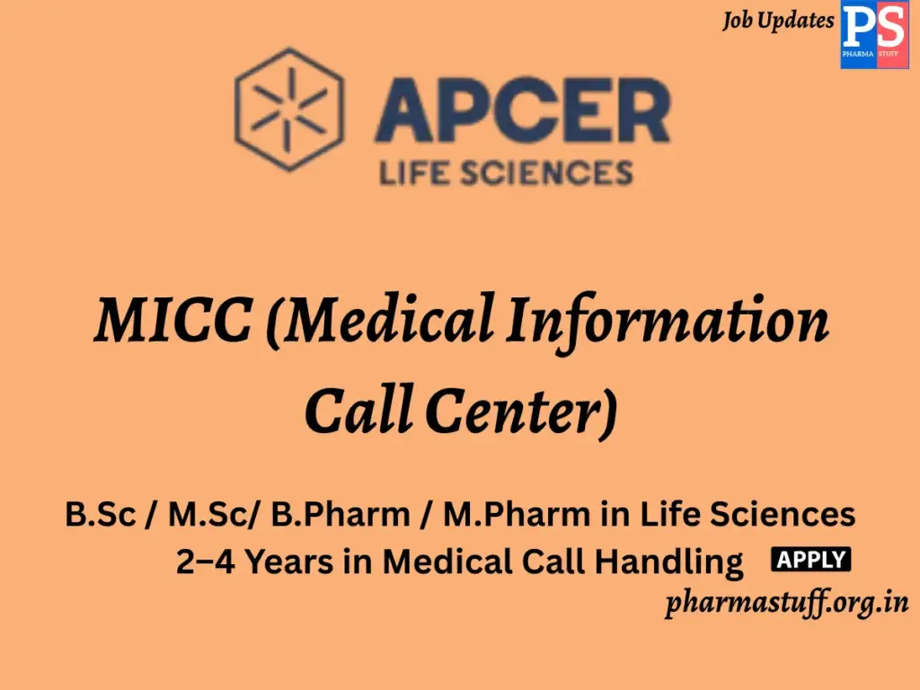 APCER Life Sciences Hiring MICC (Medical Information Call Center)
