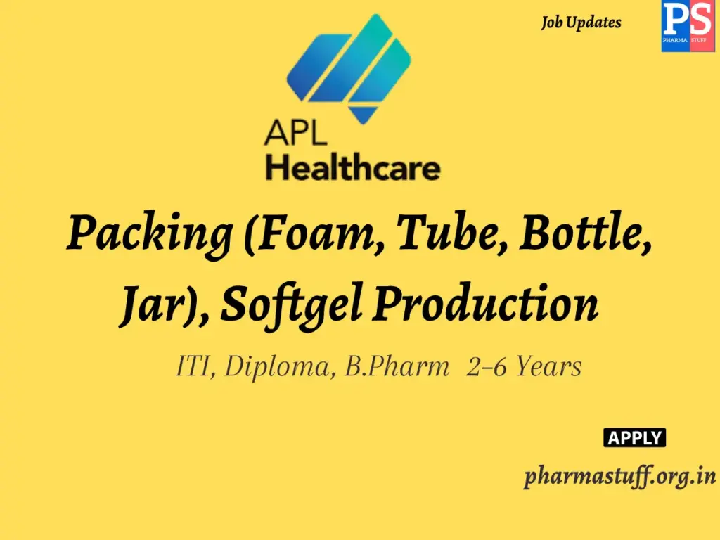 APL Healthcare Walk-In Packing (Foam, Tube, Bottle, Jar), Softgel Production