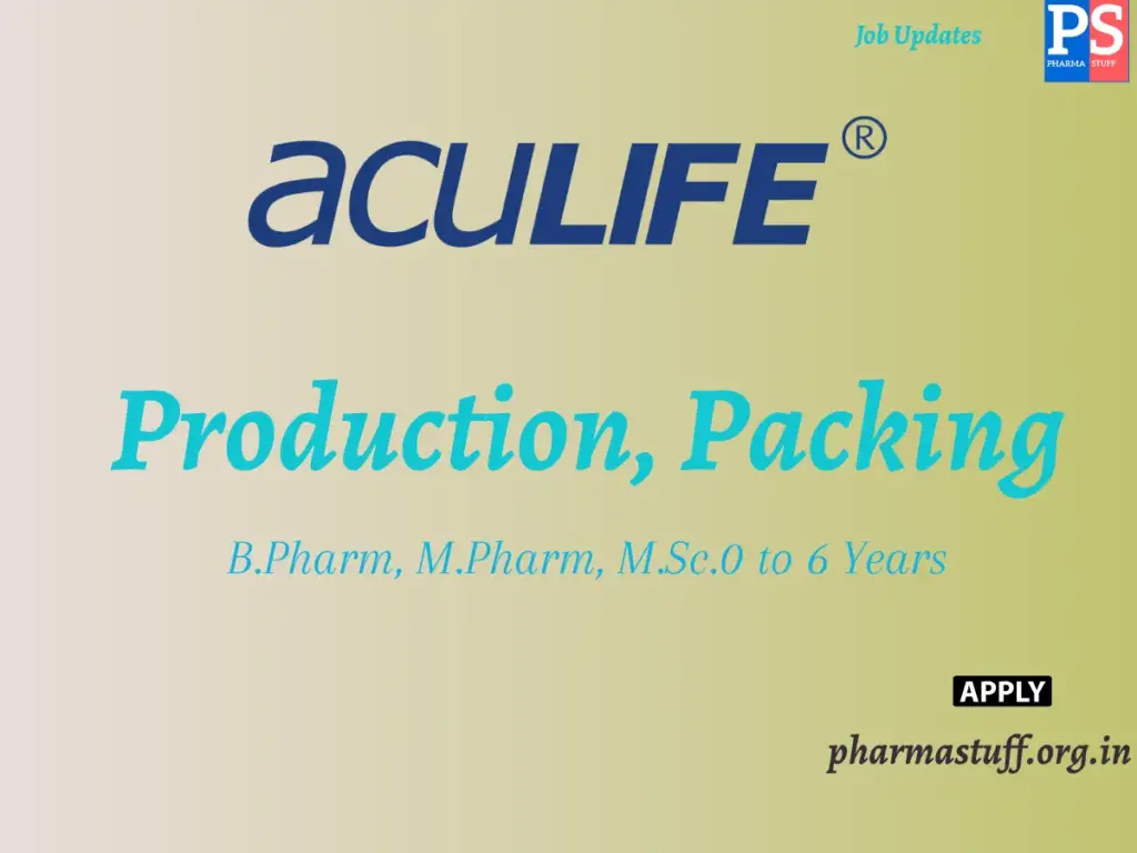 Aculife Healthcare Wslk-in Production, Packing