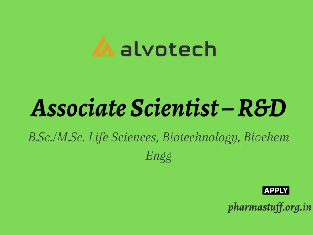 Alvotech Hiring Associate Scientist – R&D