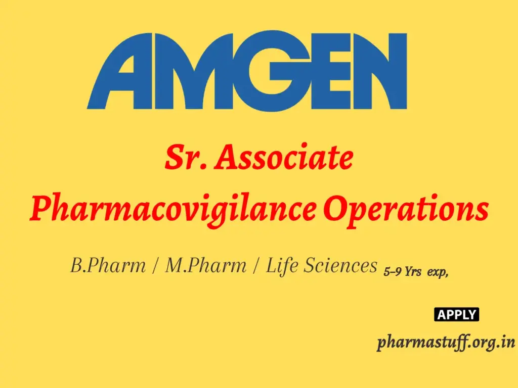 Amgen is hiring Sr. Associate Pharmacovigilance Operations