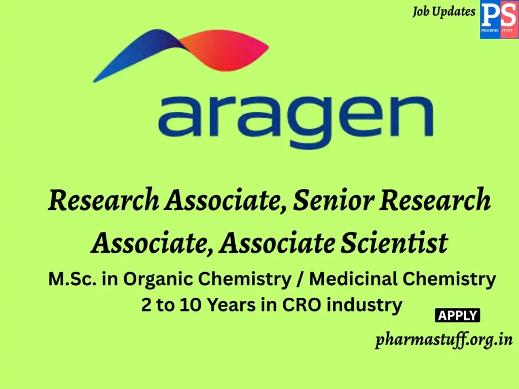 Aragen Hiring Research Associate, Senior Research Associate, Associate Scientist