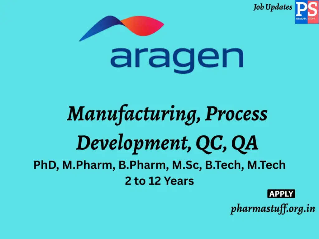 Aragen Lifesciences Walk-In Manufacturing, Process Development, QC, QA