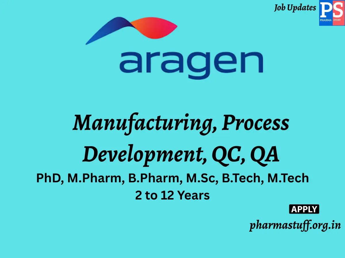 Aragen Lifesciences Walk In Manufacturing Process Development QC QA