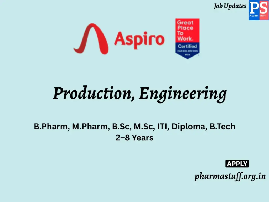 Aspiro Pharma Walk-In Production, Engineering