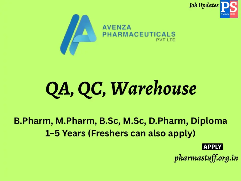 Avenza Pharmaceuticals Walk-in QA, QC, Warehouse