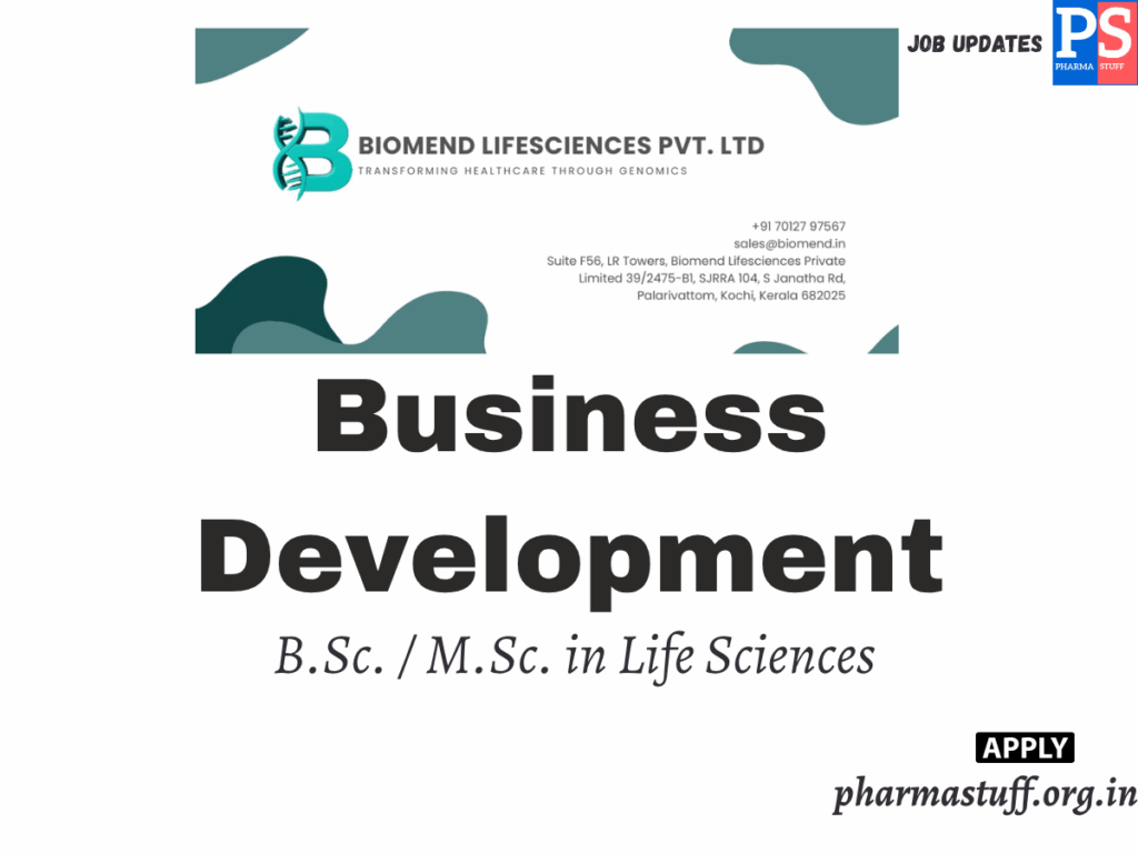 Biomend Life Sciences Hiring Business Development Manager