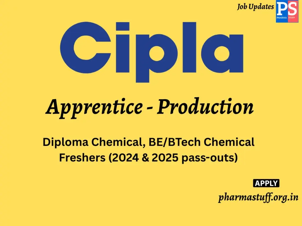 Cipla walk-in Apprentice - Production