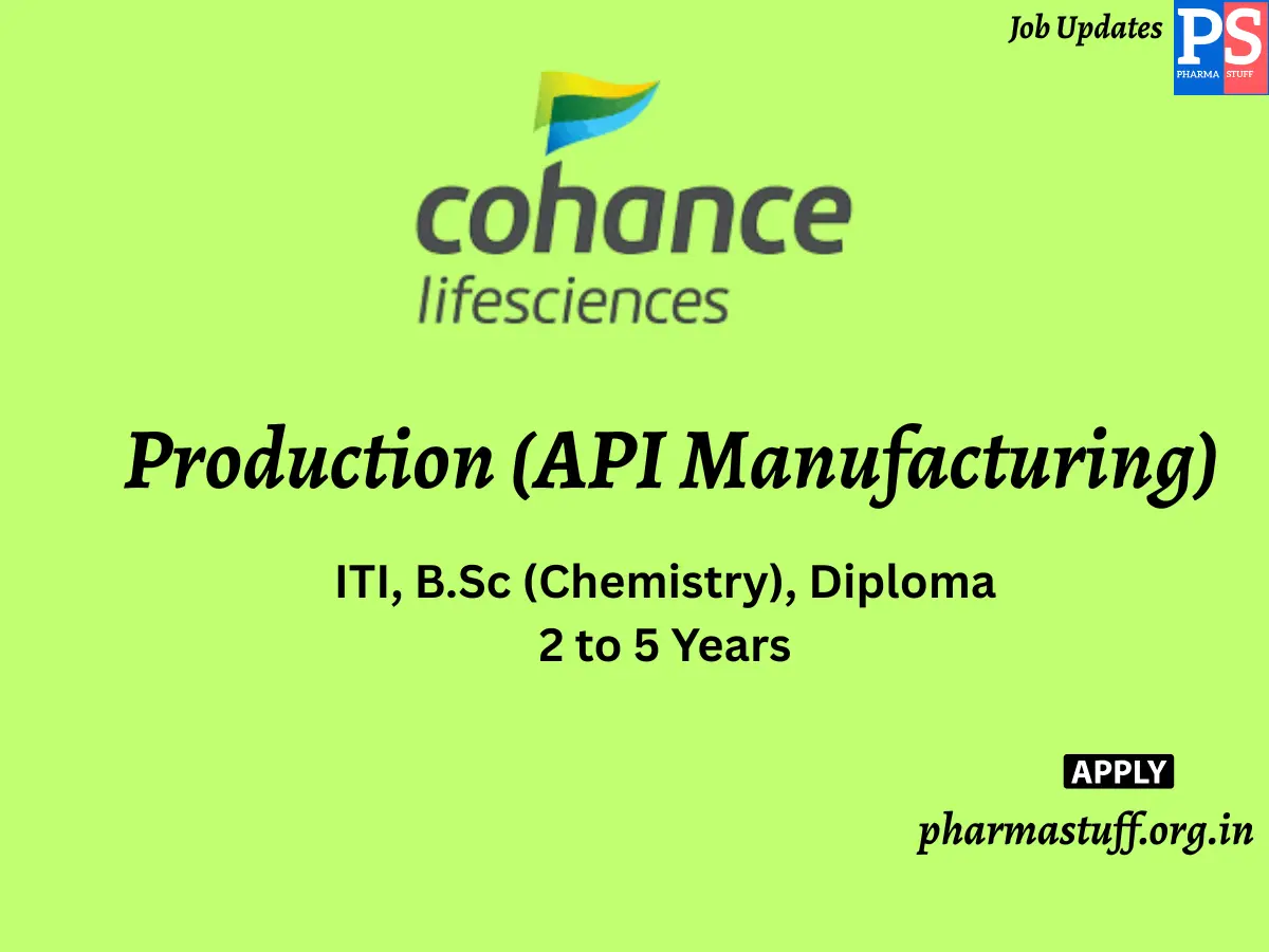 Cohance Lifesciences Walk in Production API Manufacturing