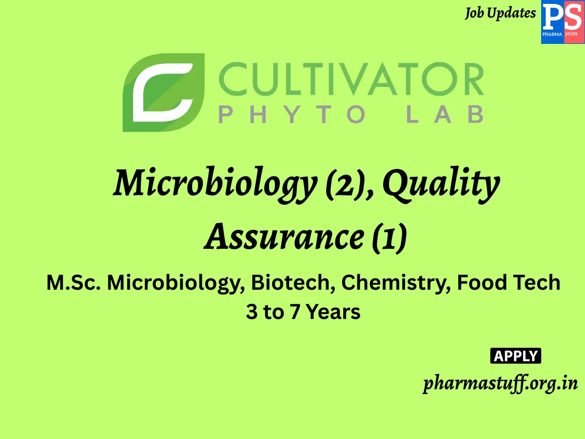 Cultivator Phytolab Hiring Microbiology 2 Quality Assurance 1