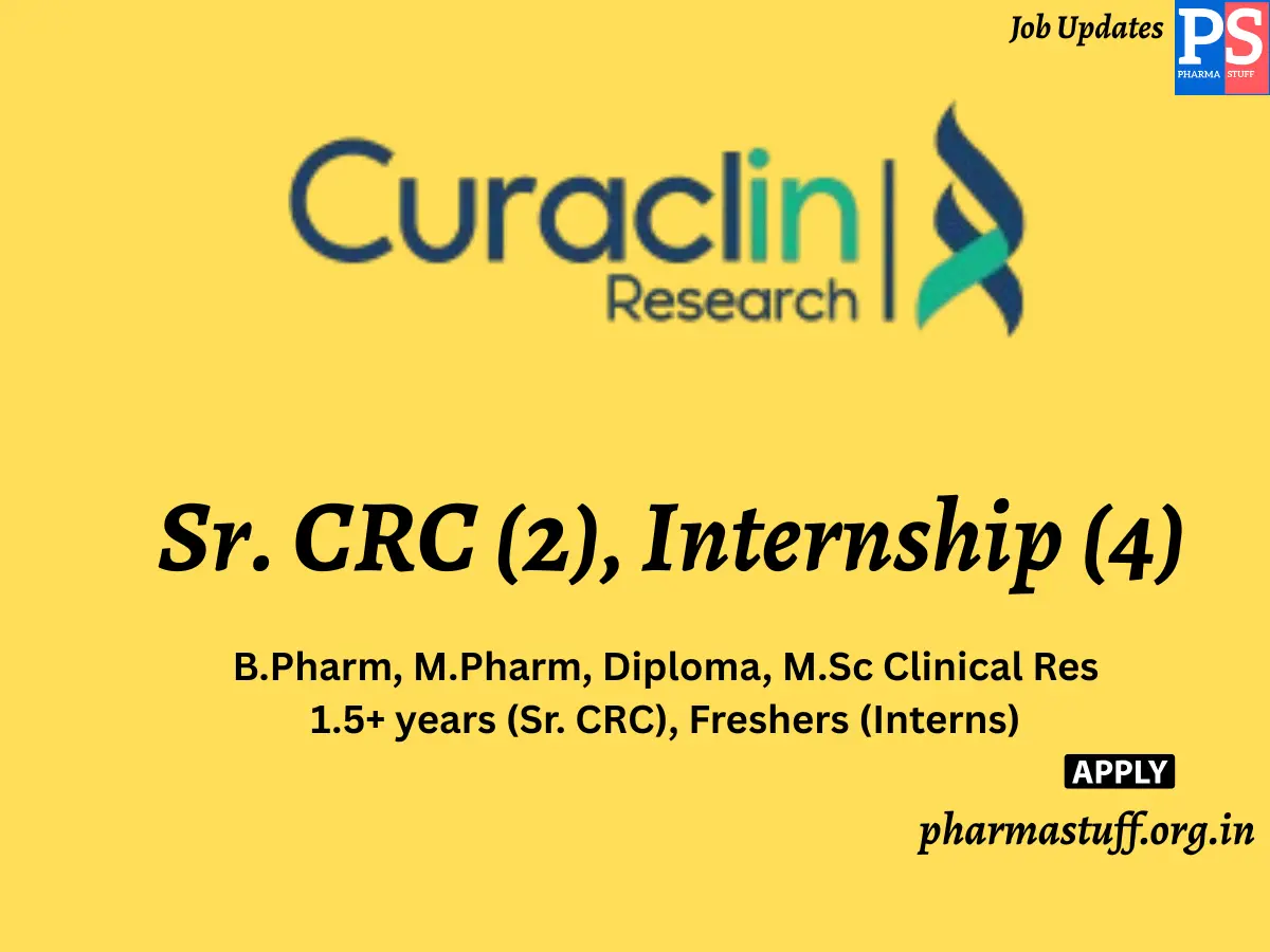 Curaclin Research Hiring Sr. CRC 2 Internship 4 1