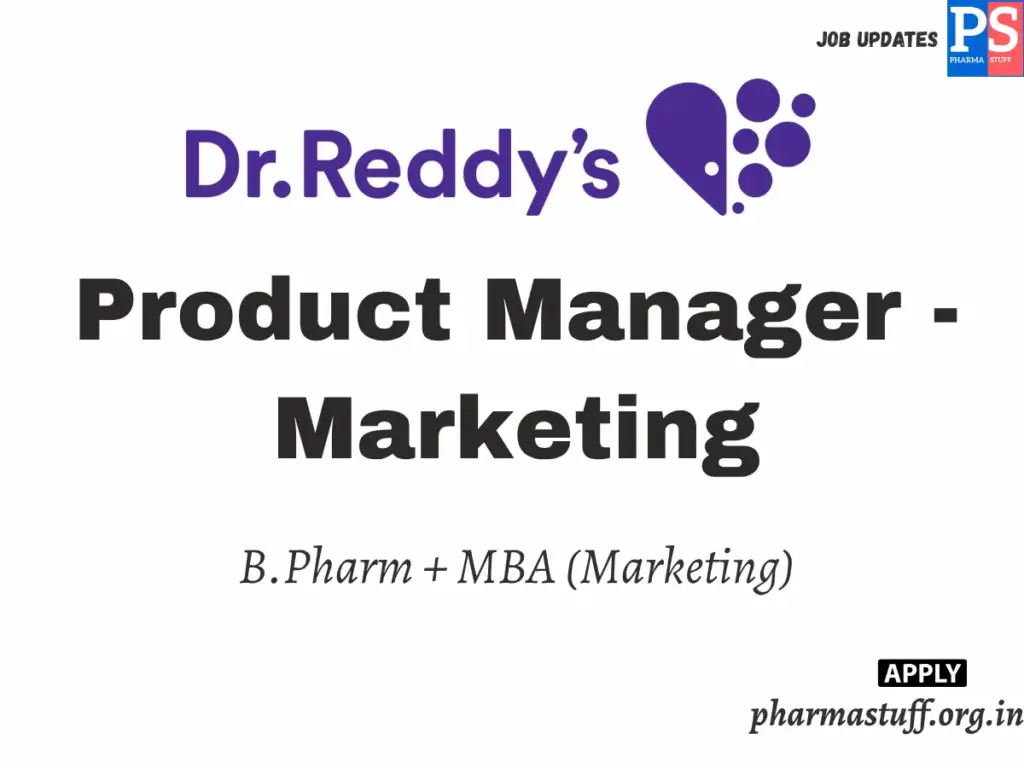 Dr. Reddy's Hiring Product Manager - Marketing