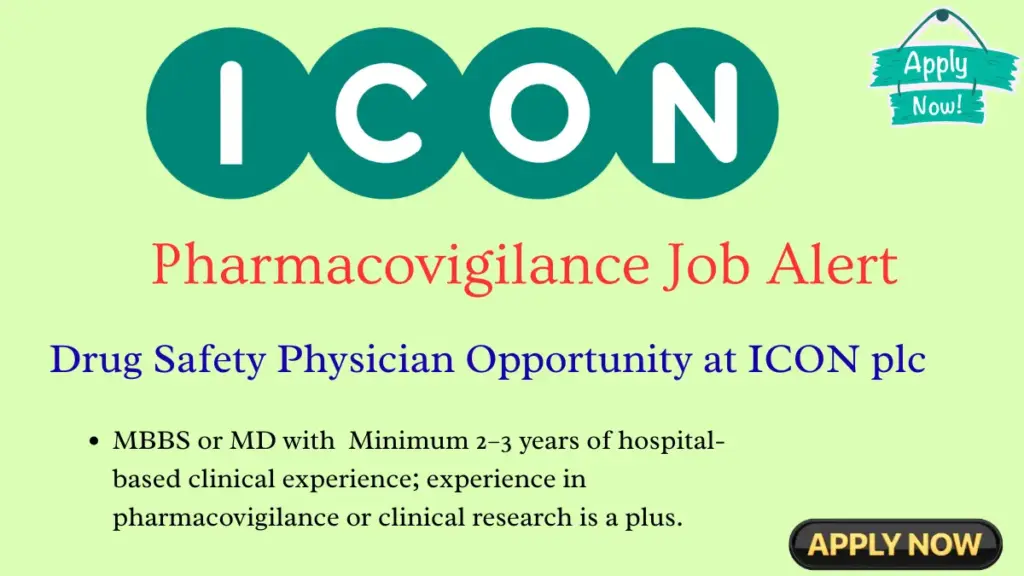 Drug Safety Physician Opportunity at ICON plc