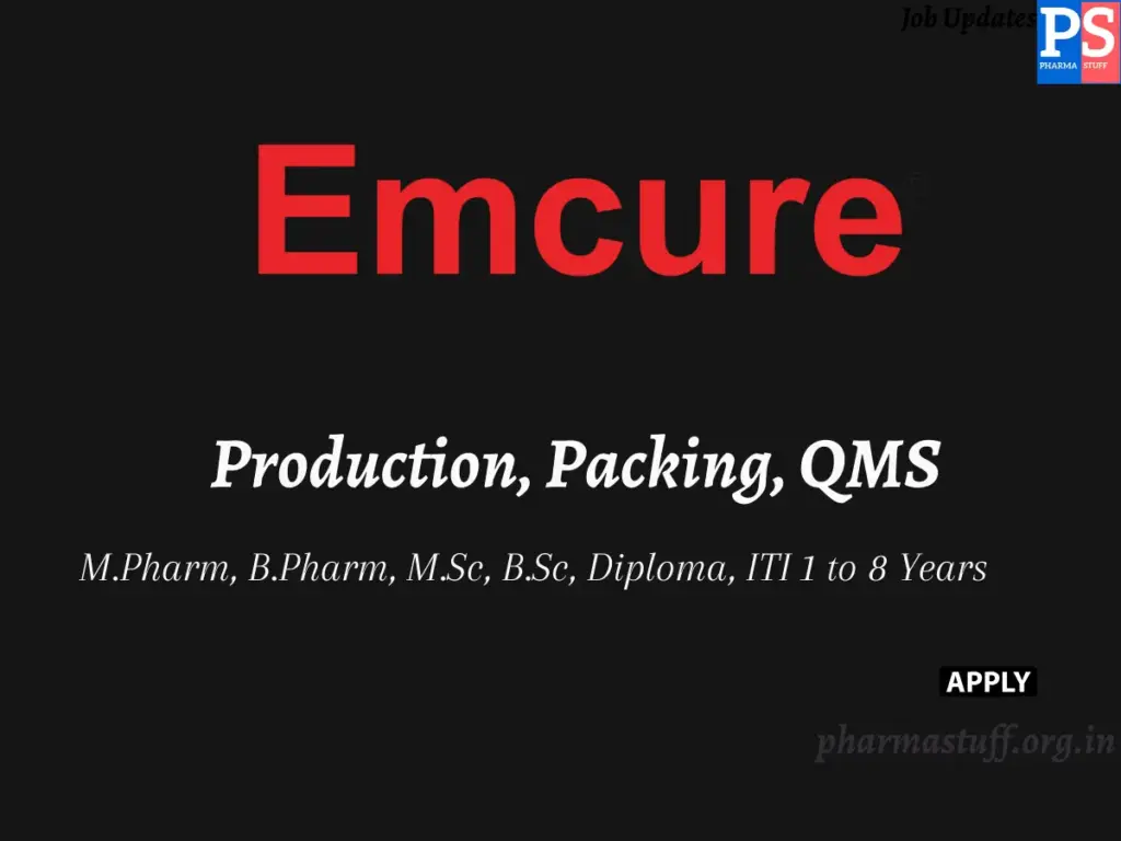 Emcure Pharmaceuticals Walk-In Production, Packing, QMS