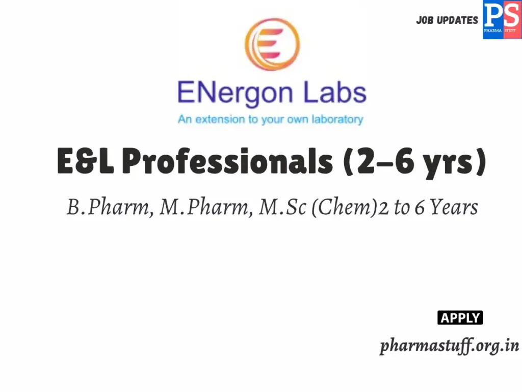 Energon Labs Hiring E&L Professionals