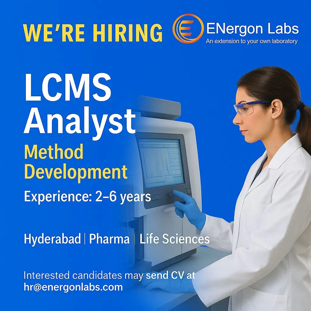 Energon Labs Hiring LCMS Analyst – Method Development 2 Energon Labs Hiring LCMS Analyst – Method Development