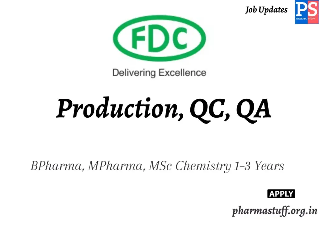 FDC Walk-In Production, QC, QA
