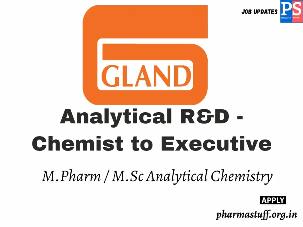 Gland Pharma Hiring Analytical R&D Openings