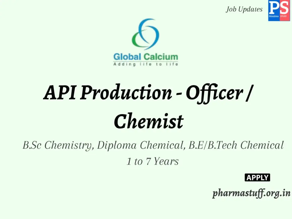 Global Calcium Hiring API Production - Officer Chemist