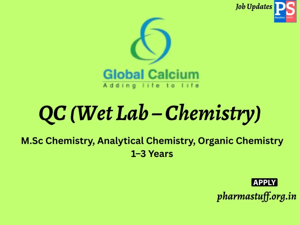 Global Calcium Hiring QC (Wet Lab – Chemistry)