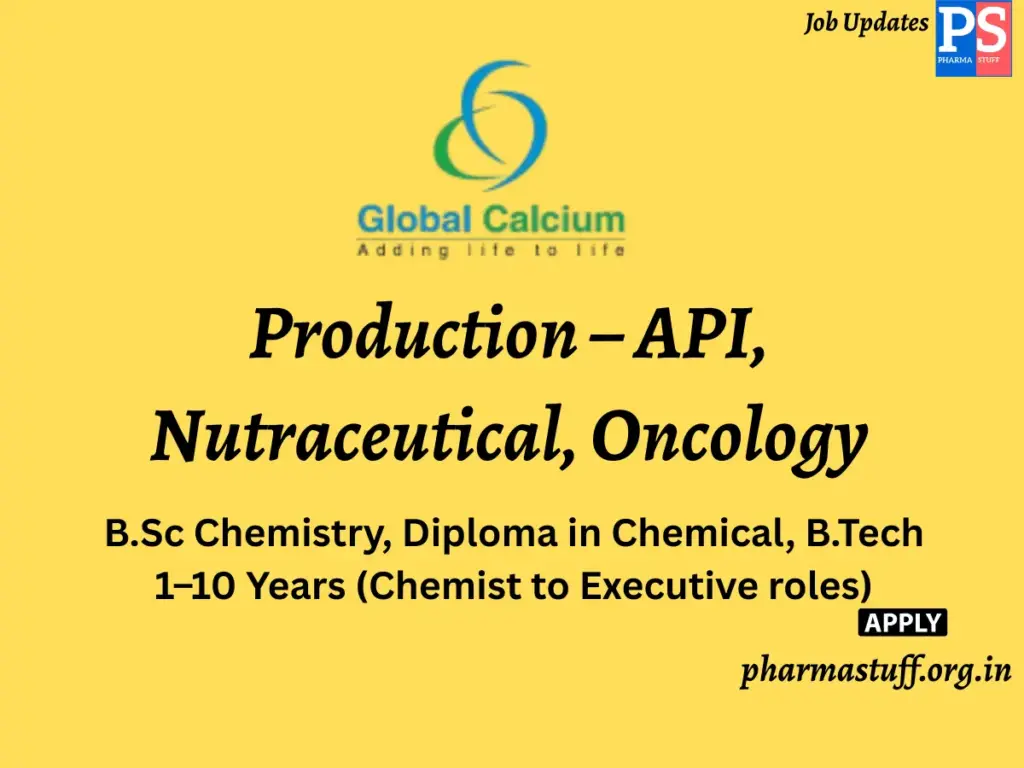 Global Calcium Walk-in Production – API, Nutraceutical, Oncology