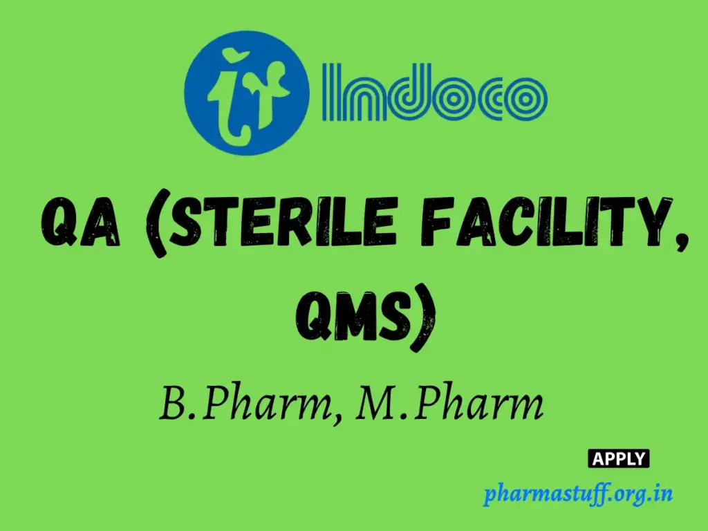 QA Officer Job Opportunity at Indoco Remedies